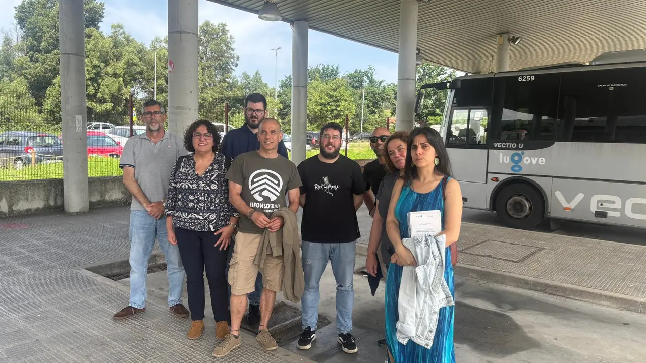 BNG e traballadorxs Lugove estaci&oacute;n autobuses Gondomar