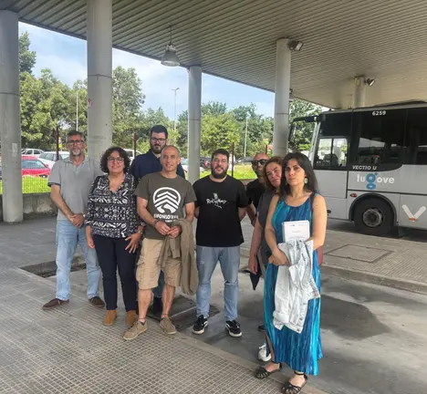 BNG e traballadorxs Lugove estaci&oacute;n autobuses Gondomar